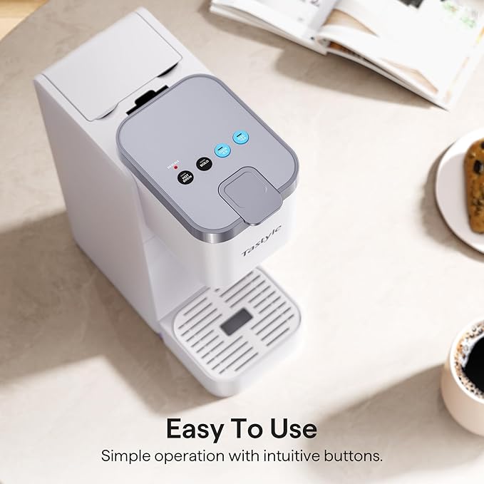 Single Serve Coffee Maker for K Cup Ground and Tea Hot and Iced Coffee Machines with Bold Setting 6 to 16 Oz Brew Sizes Compact for Small Spaces White (2.0 Version)