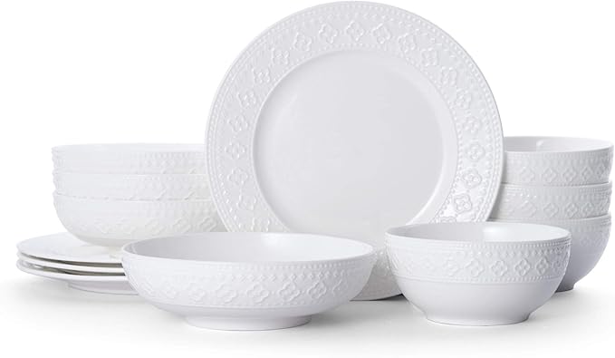 Pfaltzgraff Haisley 12-Piece Dinnerware Set White