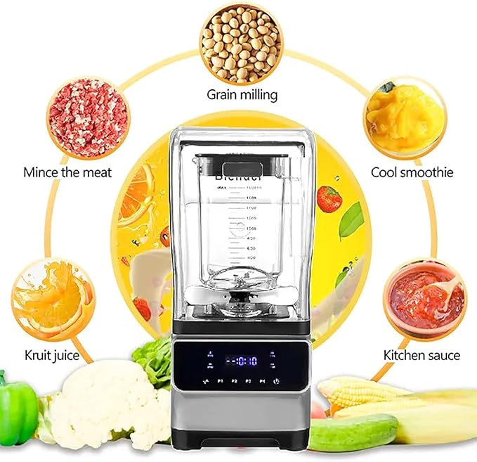 Smoothie Blender2600W Commercial Countertop Multiple Speed Smoothie Blender1.6L High Speed Smoothie MakerHousehold Quiet Blenderfor Puree Crush Ice Smoothies(Red)