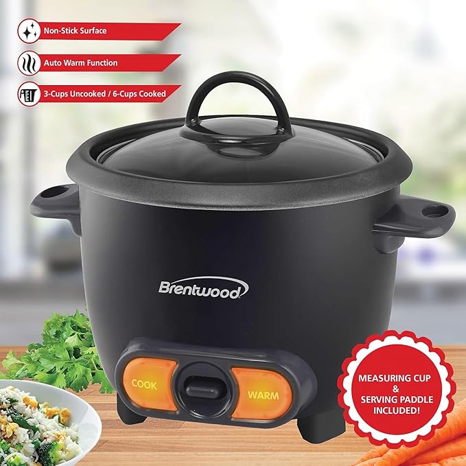 Brentwood TS-506BK Electric Rice Cooker standard Black