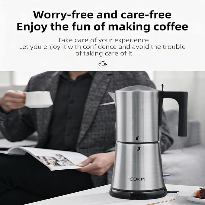 Fully automatic mocha coffee potOne-touch Electric Coffee Maker3-6 Cups Stainless Steel espresso machineAnti-scalding Automatic power-offGift IdeaSafety