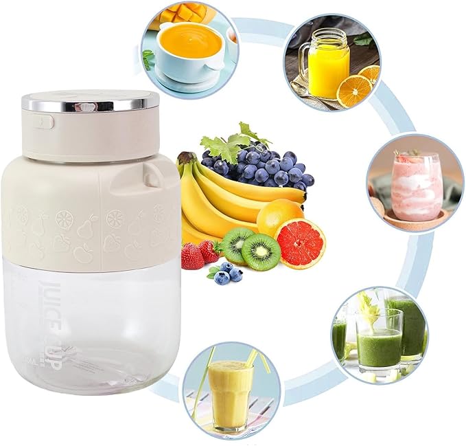 Haofy 800ml Portable Blender for Smoothies Juices USB Rechargeable Personal Blender with 1300mAh Battery Detachable Easy Design for Gym Office Home Camping (White)
