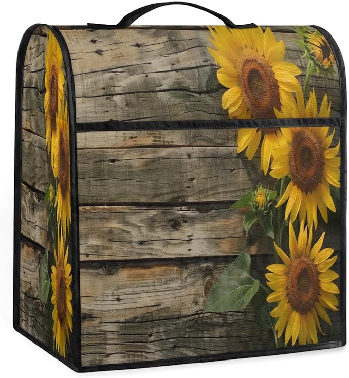 cfpolar Kitchen Aid Mixer Cover Compatible with 6-8 Quarts Board Yellow Sunflower Stand Mixer Cover Kitchen Aid Mixers Accessories Appliance Organizer Bag Dust Covers with Zipper Pocket