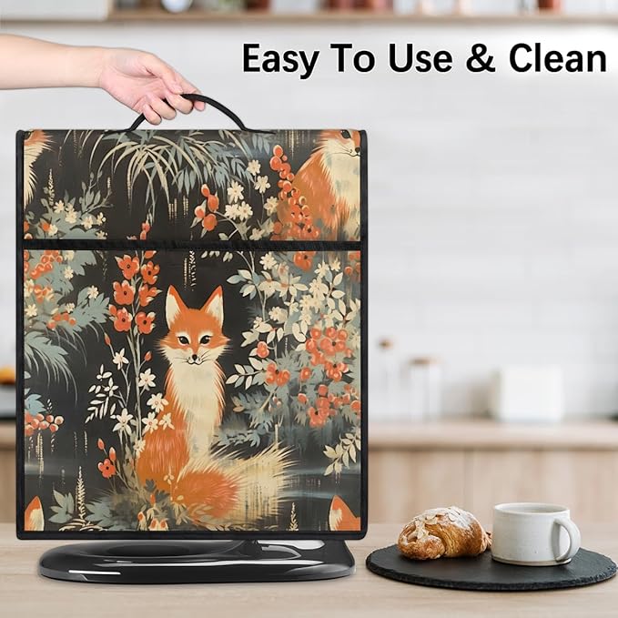 cfpolar Kitchen Aid Mixer Cover Compatible with 6-8 Quarts Animal Fox Flower Stand Mixer Cover Kitchen Aid Mixers Accessories Appliance Organizer Bag Dust Covers with Zipper Pocket