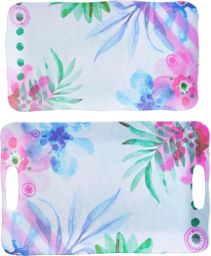 Spice by Tia Mowry Cinnamon Twist 2 Piece Decorated Melamine Serving Trays