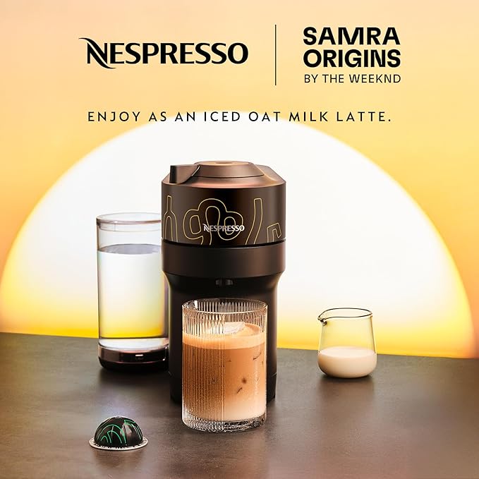 Nespresso Vertuo Pop+ Coffee and Espresso Maker by De'Longhi Samra Origins by The Weeknd Vertuo Buna Yellow
