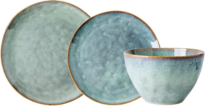 Dinnerware Set Plates and Bowls Sets 16 Pieces Porcelain Dinnerware Combination Set | Bright Glazed Steak Plates And Cereals Bowls Sets For Wedding