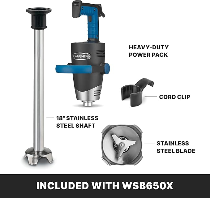 Waring EVOX 18 Big Stik Immersion Blender 1.5 HP Variable Speed 35-Gallon Capacity for Sauces Dressings Marinades &amp Soups WSB650X