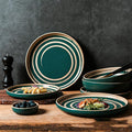 GaRcan Plates and Bowls Sets Porcelain Dinnerware Sets 16 Piece Ceramics Round Dinner Dish Sets Dinnerware Set with Dinner Plates Dessert Plates