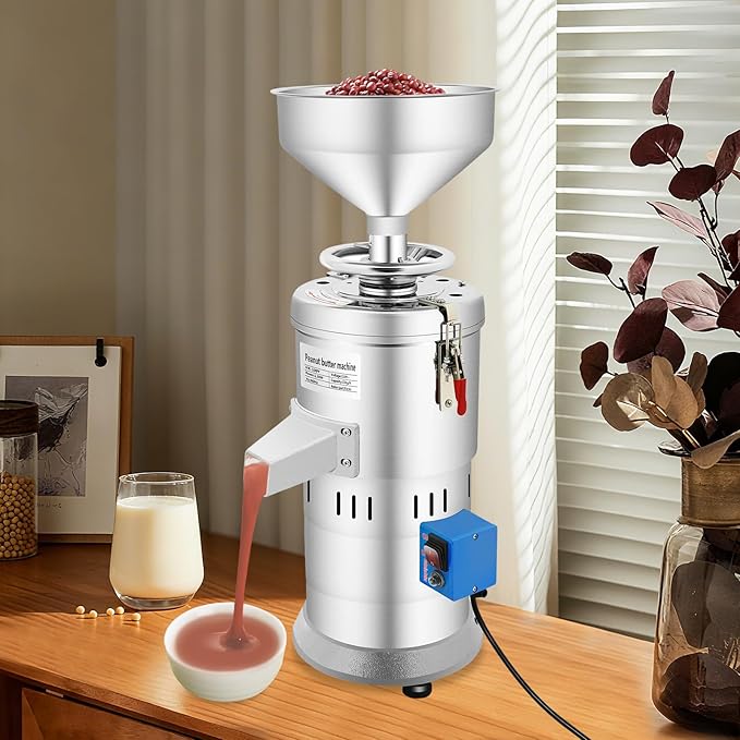 Peanut Butter Maker Machine 110V 1100W Electric Grain Grinder 33 lbs/h Sesame Sauce Grinder for Groundnut Almond Cashew Nut Butter Machine with US Plug for Home Commercial Use