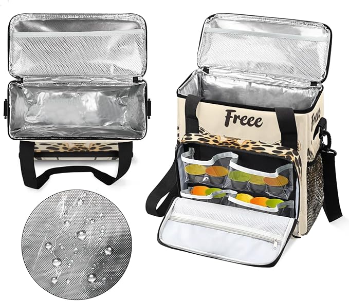 Coffee Maker Carrying Bag Leopard Butterfly Single Cup Coffee Maker Travel Bag Compatible with Keurig K-Mini or K-Mini Plus Portable Storage Bag with Shoulder StrapAZ-202