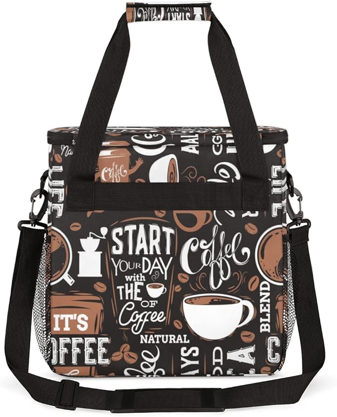 cfpolar Coffee Maker Storage Bag Waterproof Travel Carrying Storage Tote Bag Organizer Case Compatible with K-Mini or K-Mini Plus And Suitable for Other Accessories With Pockets for K-Cup Pods