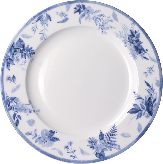 Mikasa Kiley Bone China Lightweight Chip Resistant 16 Piece Dinnerware Set Service for 4Blue and White