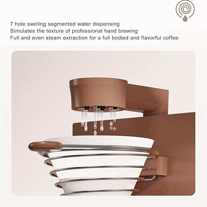Foldable Pour Over Coffee Machine Electric Detachable Drip Coffee Maker with Stable Heating System for Home Travel Office 7 Holes Book Shaped Brewer for Flavorful Extraction