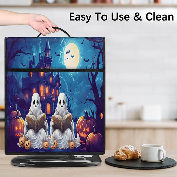 cfpolar Kitchen Aid Mixer Cover Compatible with 6-8 Quarts Pumpkin Ghosts Castle Stand Mixer Cover Kitchen Aid Mixers Accessories Appliance Organizer Bag Dust Covers with Zipper Pocket