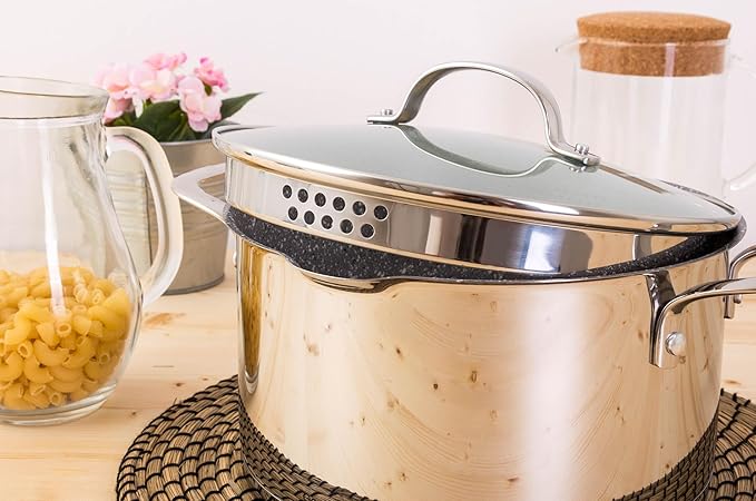 G21 Gourmet Miracle Cookware Set with Strainer 9 Pieces Stainless Steel/Greblon
