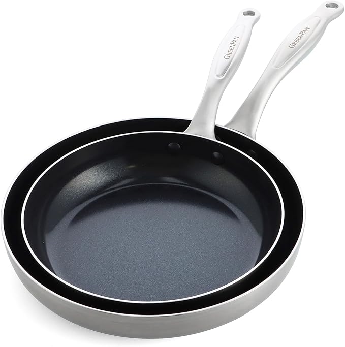 GreenPan TriClad Ceramic Nonstick 9.5 and 11 Frypan Set