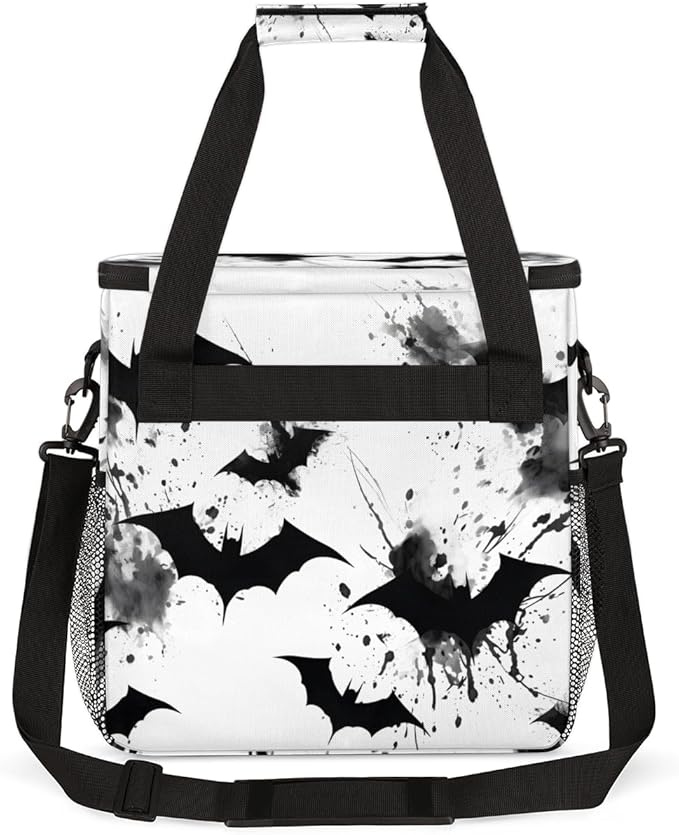 Gothic Bat Coffee Maker Carrying Bag Graffiti Bat Travel Storage Bag Compatible with K-Mini or K-Mini Plus Single Serve Coffee Brewer Carrying Case with Multiple Pockets &amp Shoulder Strap