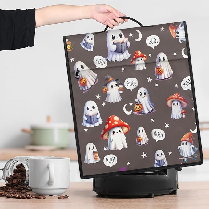 cfpolar Kitchen Aid Mixer Cover Compatible with 6-8 Quarts Halloween Ghosts Pumpkin Stand Mixer Cover Kitchen Aid Mixers Accessories Appliance Organizer Bag Dust Covers with Zipper Pocket