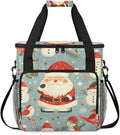 Fantastic Santa Claus Coffee Maker Carrying Bag Watercolor Santa Claus Travel Storage Bag Compatible with K-Mini or K-Mini Plus Single Serve Coffee Brewer Carrying Case with Pockets &amp Shoulder S