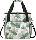 Fresh Leaves Print Coffee Maker Carrying Bag Compatible with K-Mini or K-Mini Plus Portable Single Cup Coffee Maker Case with Pockets for K Cup Pods