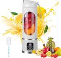 Digital Display Juicer 450ml Portable Digital Display Juicer With 12 Stainless Steel Blades For Smoothies Liquid Diet(#02)
