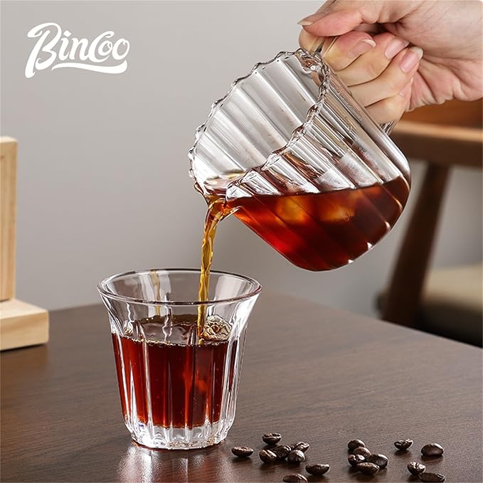 Bincoo Pour Over Coffee Maker Set 11oz - Heat-ResistantCoffee Dripper Size 1 with Walnut CollarDrip Coffee Maker for Coffee Brewer Kit HomeOfficeGift