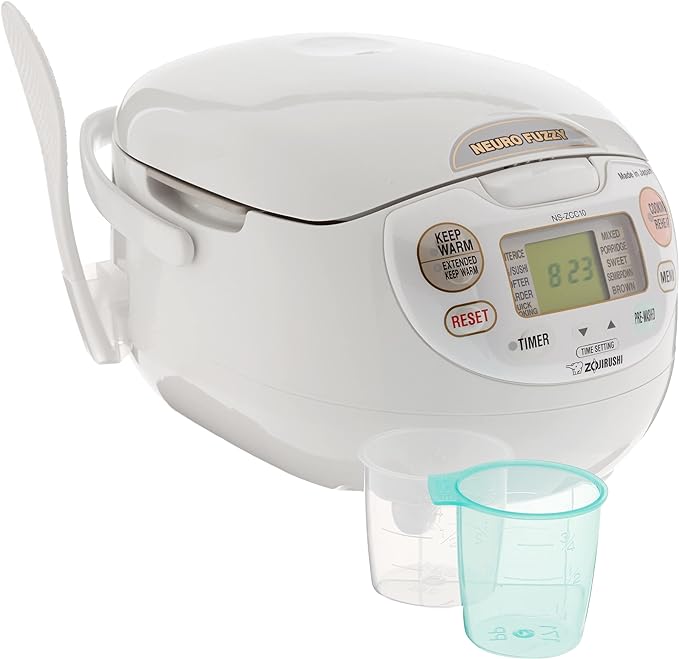 Zojirushi NS-ZCC10 5-1/2-Cup Neuro Fuzzy Rice Cooker and Warmer Premium White