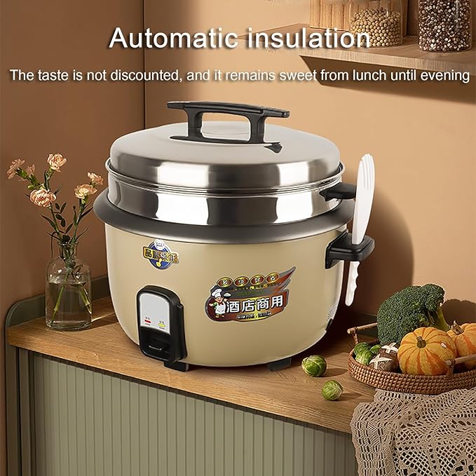 Commercial Large Rice Cooker &amp Food Warmer8-45L Large Rice Cooker with Nonstick Inner PotFast Cooking and 24-Hour Keep Warm Rice CookerOne Color-10L-1600W