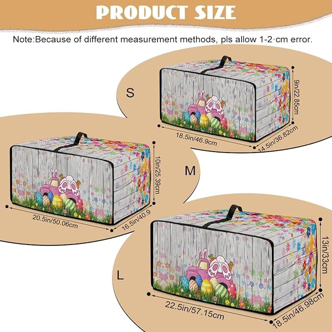 Toaster Oven Air Fryer Cover Bunny Easter Egg Printed Bread Maker Covers with Accessory Pockets Kitchen Small Appliance Protector Washable Machine Easter Decor M