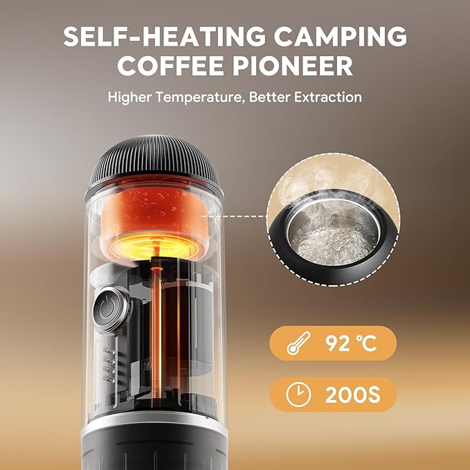 Portable Electric Espresso Coffee Maker for Ground Coffee &amp NS Capsule Fast Self-Heating Technology‌ with USB-C Perfect for RV Hiking Camping Office &amp On-the-Go Lifestyles Christmas Gift f