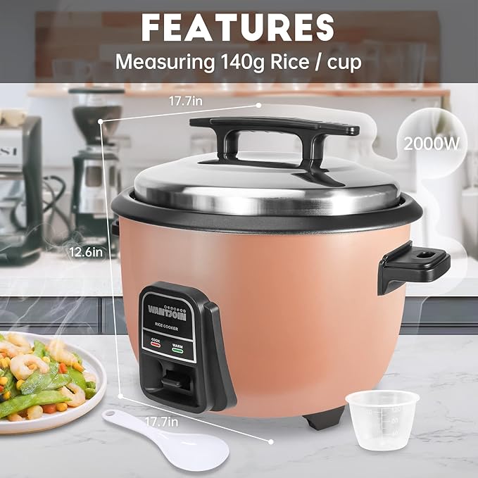 Wantjoin Rice cooker Stainless Rice Cooker &amp Warmer Commercial Rice cooker for party and family(10L capacity for 4.2L rice42CUPS) Brown
