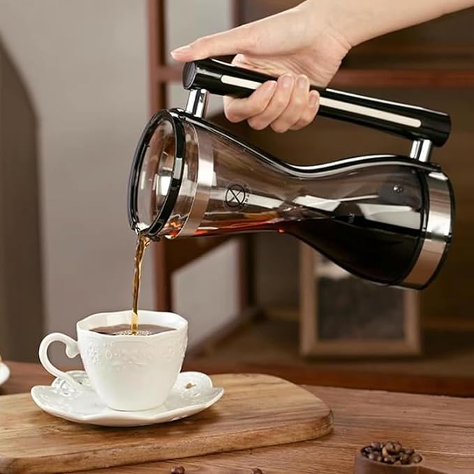 Electric Syphon Coffee Maker Glass Vacuum Siphon Pot with Separate Base 240ml Intelligent Heat Preservation Coffee Pot for Home Offices 30 Minute Keep Warm(240ml Green)
