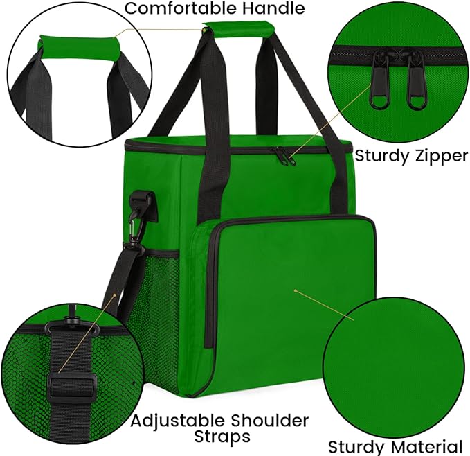 Green Coffee Maker Carrying Bag Waterproof Insulated Leakproof Cooler Bag Portable Storage Tote Bag Organizer With Shoulder Strap