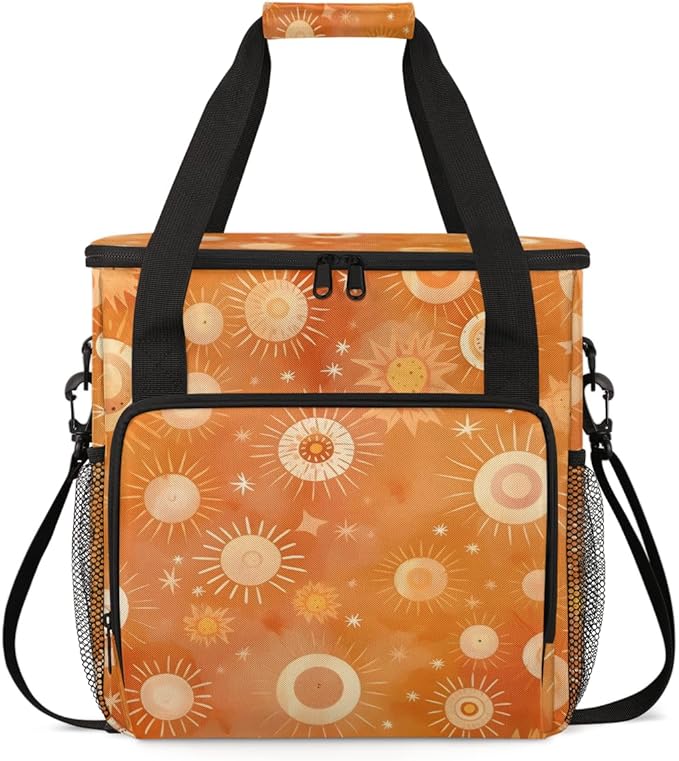 Sun and Star Coffee Maker Carrying Bag Ethnic Pattern Travel Storage Bag Compatible with K-Mini or K-Mini Plus Single Serve Coffee Brewer Carrying Case with Multiple Pockets &amp Shoulder Strap
