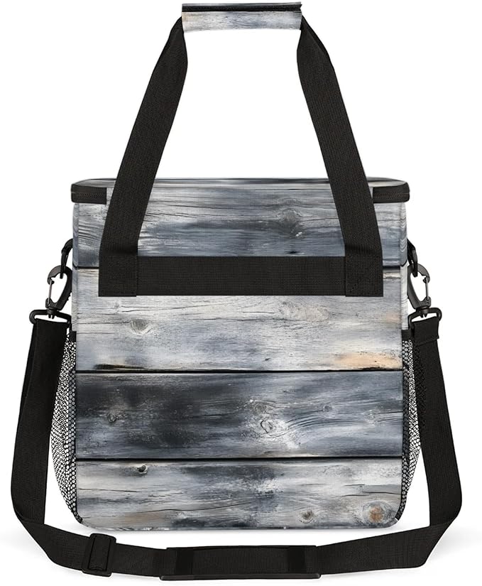Wooden Board Coffee Maker Travel Bag for Keurig K-Mini/K-Mini Plus Insulated Waterproof Tote with Pockets for K-Cup Portable Single-Serve Brewer Case