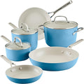 KitchenAid Hard Anodized Ceramic Nonstick Cookware Pots and Pans Set 9 Piece - Blue Velvet