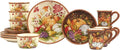 Harvest Blessings 16-Piece Ceramic Dinnerware Set Service for 4 – Celebrate the season with charming autumn motifs perfect for everyday dining fall gatherings and festive Thanksgiving tables
