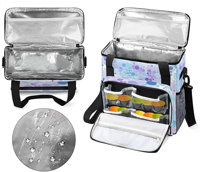 Glitter Coffee Maker Carrying Bag Alice Blue Portable Travel Storage Tote Bag Compatible with K-Mini or K-Mini Plus Single Serve Coffee Brewer Carrying Case with Multiple Pockets &amp Shoulder Stra