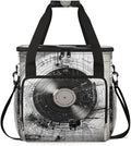 Black And White Records Coffee Maker Carrying Bag CD Travel Storage Bag Compatible with K-Mini or K-Mini Plus Single Serve Coffee Brewer Carrying Case with Multiple Pockets &amp Shoulder Strap