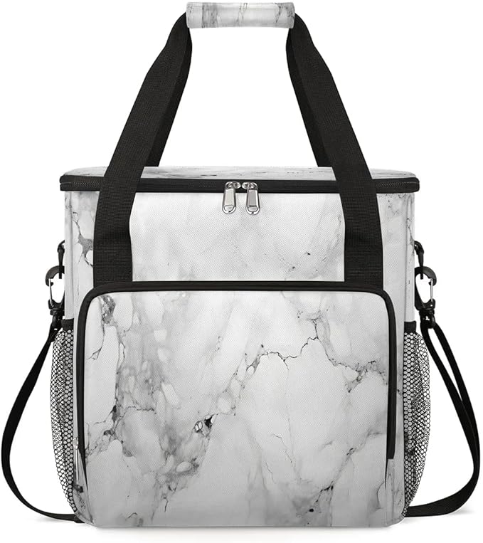Marble Printed Coffee Maker Travel Bag for K-Mini or K-Mini Plus Single Serve Coffee Brewer Portable Storage Tote Case for Tarvel