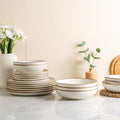 AmorArc Ceramic Dinnerware SetsHandmade Reactive Glaze Stoneware Plates and Bowls SetsHighly Scratch Resistant | Dishwasher &amp Microwave Safe Dishes SetService for 4 (12pc)