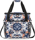 Botanic Flower Coffee Maker Carrying Bag Ethnic Floral Travel Storage Bag Compatible with K-Mini or K-Mini Plus Single Serve Coffee Brewer Carrying Case with Multiple Pockets &amp Shoulder Strap