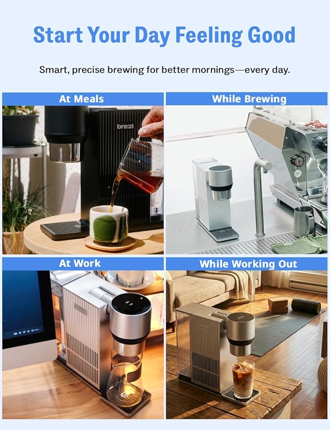 Brezi Cold Brew Coffee Maker Fresh Cold Brew in Minutes Low-Acid Smooth Flavor Premium Aluminum Design1L Capacity Easy Usecoffee machineAutomatic Precision Brewing for Home &amp Office (black)