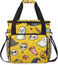 Halloween Pumpkin Coffee Maker Carrying Bag Bright Pumpkin Travel Storage Bag Compatible with K-Mini or K-Mini Plus Single Serve Coffee Brewer Carrying Case with Multiple Pockets &amp Shoulder Stra