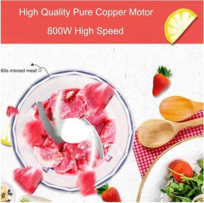 800W 4-in-1 Multi-function Immersion Hand Blender Stick Blender with Chopping Bowl Milk Frother Egg Whisk Beaker for Food/Smoothies/Soups BPA-Free