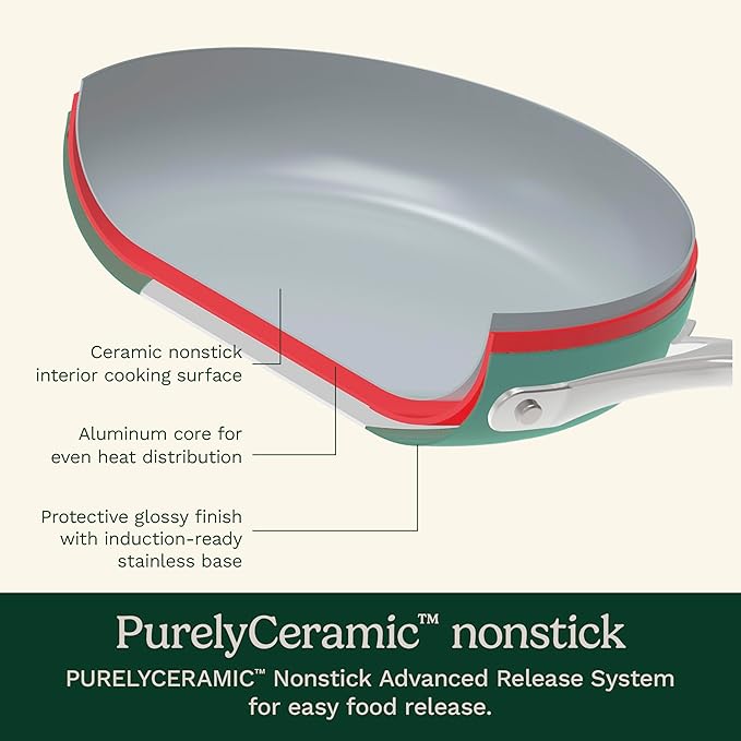 Cuisinart Culinary Collection 12-Piece Pots and Pans Set PURELYCERAMIC Nonstick Teal