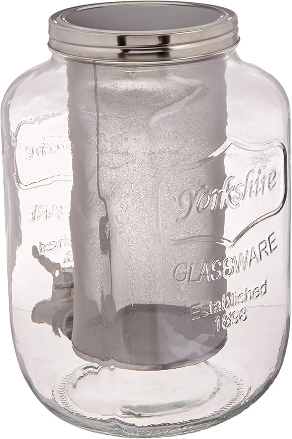 2-Gallon Cold Brew Coffee Maker – Commercial Size Extra Large Glass Dispenser with Metal Spigot Reusable Metal Filter &amp Airtight Lid – Big Batch Brewing by KitchenToolz