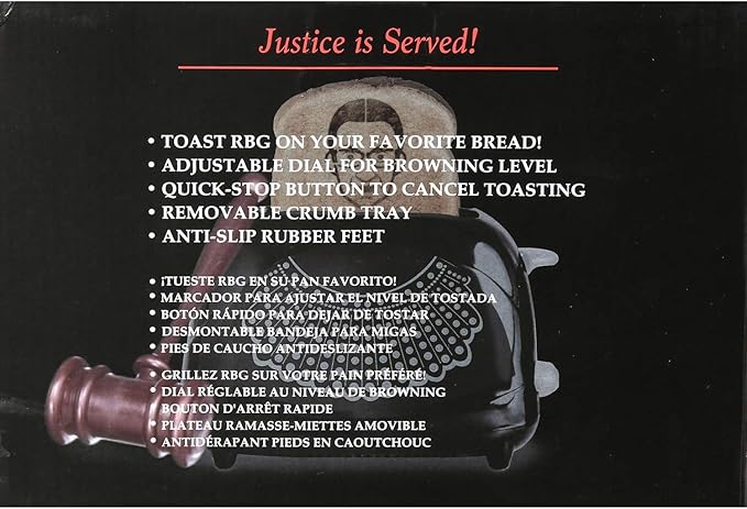 Ruth Bader Ginsburg Toaster Toasts RBG's Face on Your Toast SCOTUS Toaster
