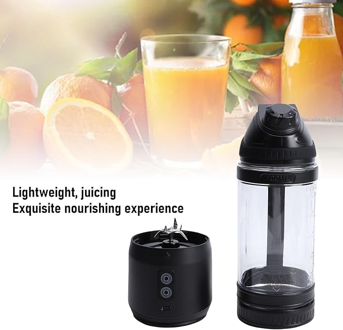 Fockety Portable Blender 24oz 240W USB Rechargeable Cordless Personal Blender with 6 Stainless Steel Blades for Shakes Smoothies and Ice Crushing BPA PCTG Travel Blender Cup (700ml)